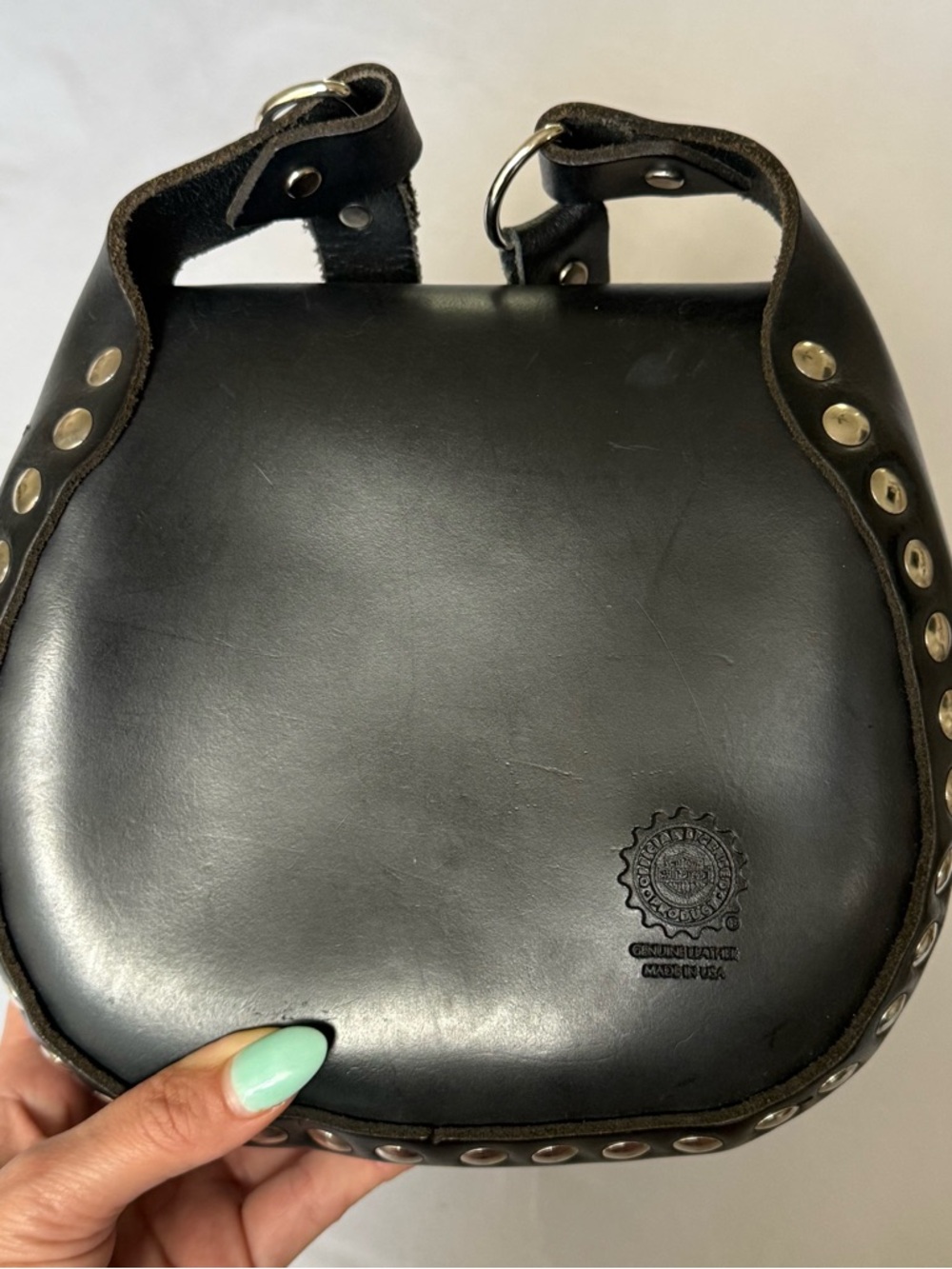 Harley-Davidson Black Leather Studded Flap Crossbody with Wallet - Picture 4 of 10